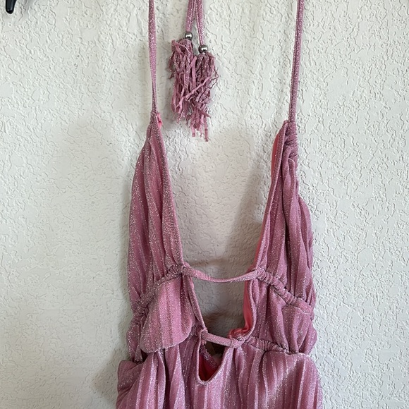 RAMY BROOK Marta Strapless Metallic One Piece Swimsuit In Pink - Picture 8 of 16